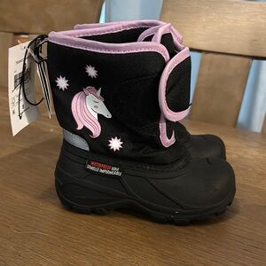 George Black and Pink Insulated Winter Boots